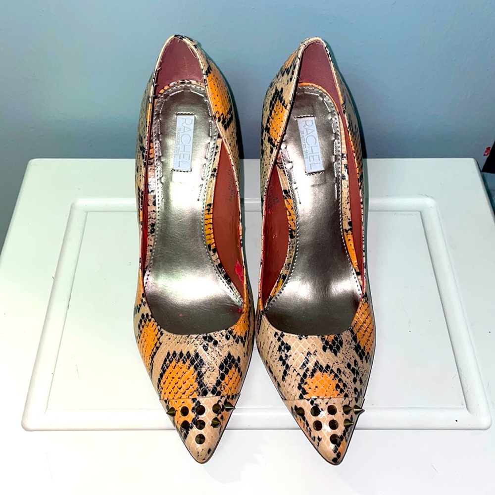 Rachel Roy Heels - Orange Snake Print